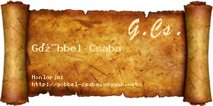 Göbbel Csaba névjegykártya